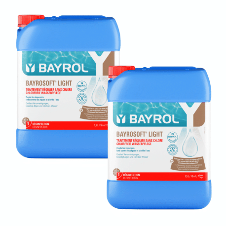 Pack de 2 Bayrosoft light 20 L à l'oxygène actif liquide Bayrol