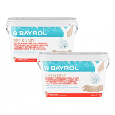 Pack de 2 Soft & Easy 20m3 à base d'oxygène actif pour piscine BAYROL