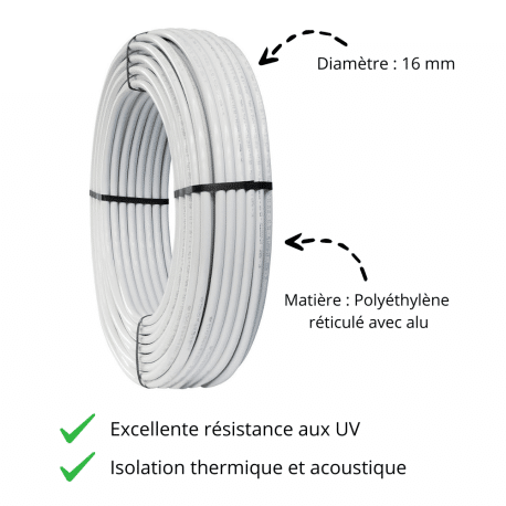 Tube Multicouche D.16 x 2 par 100 M