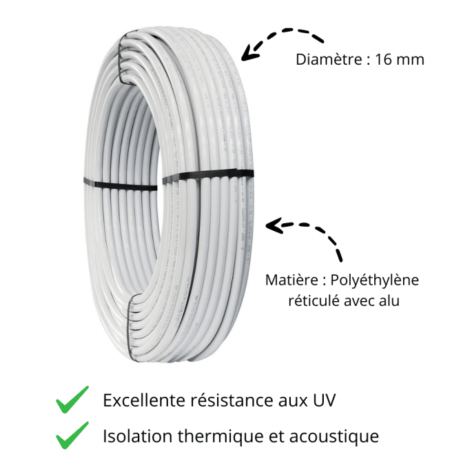 Tube Multicouche D.16 x 2 par 100 M