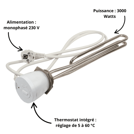 Résistance électrique 2 Kw Monoo 230 V Kospel