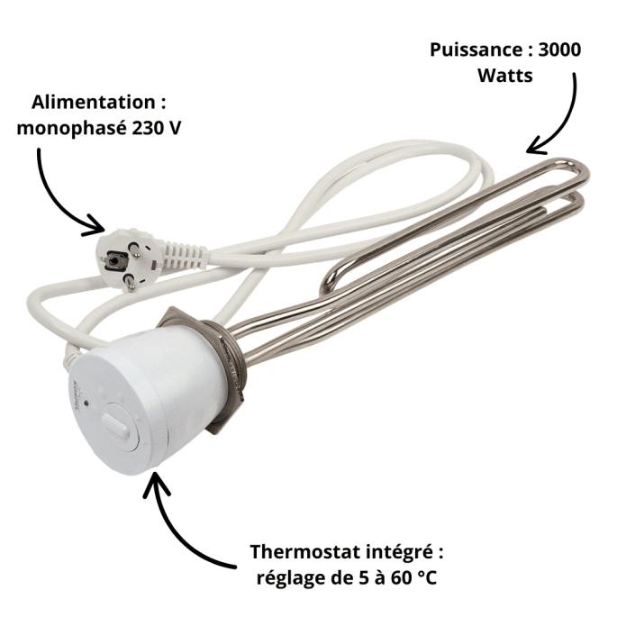 Résistance électrique 2 Kw Monoo 230 V Kospel