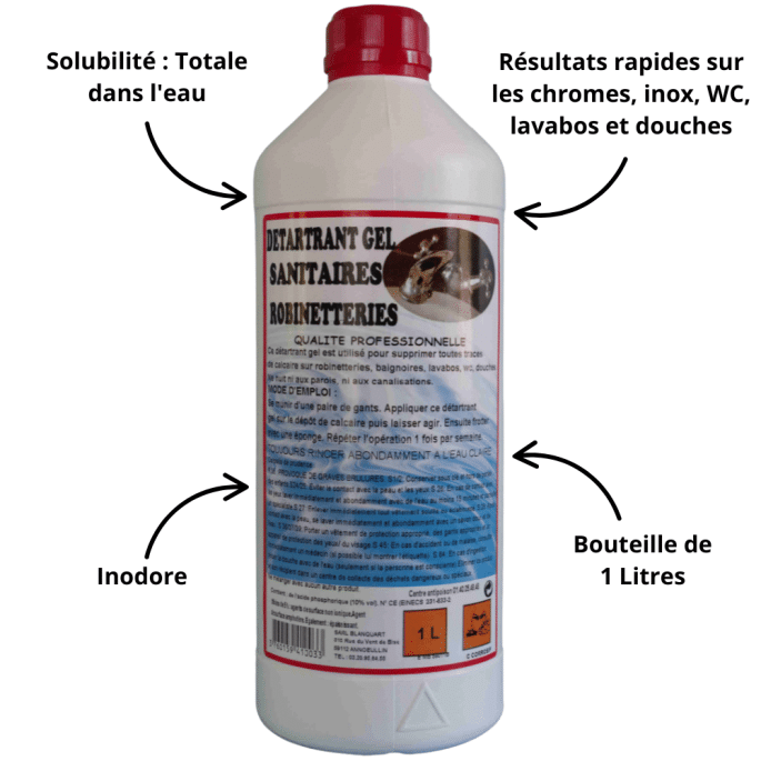 Détartrant Gel sanitaires Robinetteries
