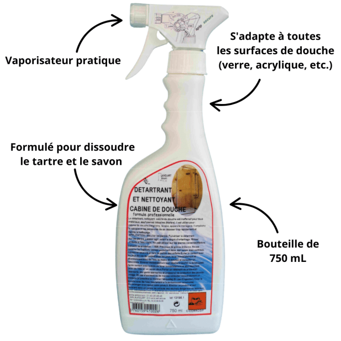 Détartrant cabine de douche 750ml