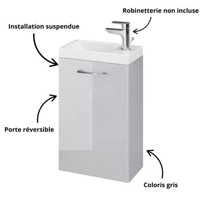 Meuble lave mains LARA à suspendre