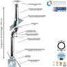 Kit conduit double paroi isolé avec dévoiement sortie toiture Ediliso25 Edilinox