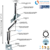 Kit conduit double paroi isolé avec dévoiement sortie toiture Ediliso25 Edilinox