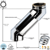 Kit conduit double paroi isolé avec dévoiement sortie toiture Ediliso25 Edilinox