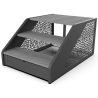 Escalier 3 marches pour spa aluminium marches bois gris foncé Poolex