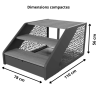 Escalier 3 marches pour spa aluminium marches bois gris foncé Poolex