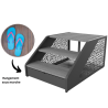 Escalier 3 marches pour spa aluminium marches bois gris foncé Poolex