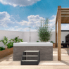 Escalier 3 marches pour spa aluminium marches bois gris foncé Poolex