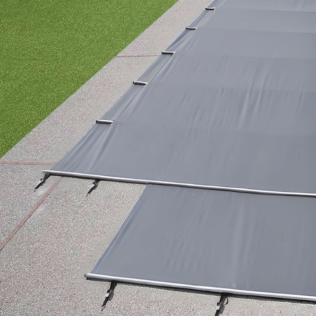 Couverture à barre Astral Evo gris avec fixation plage bois