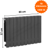 Radiateur aluminium H.57 cm horizontal ADR 500 couleur graphite