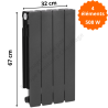 Radiateur aluminium H.57 cm horizontal ADR 500 couleur graphite
