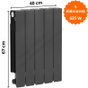 Radiateur aluminium H.57 cm horizontal ADR 500 couleur graphite