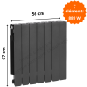 Radiateur aluminium H.57 cm horizontal ADR 500 couleur graphite