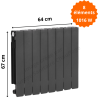 Radiateur aluminium H.57 cm horizontal ADR 500 couleur graphite