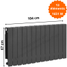 Radiateur aluminium H.57 cm horizontal ADR 500 couleur graphite