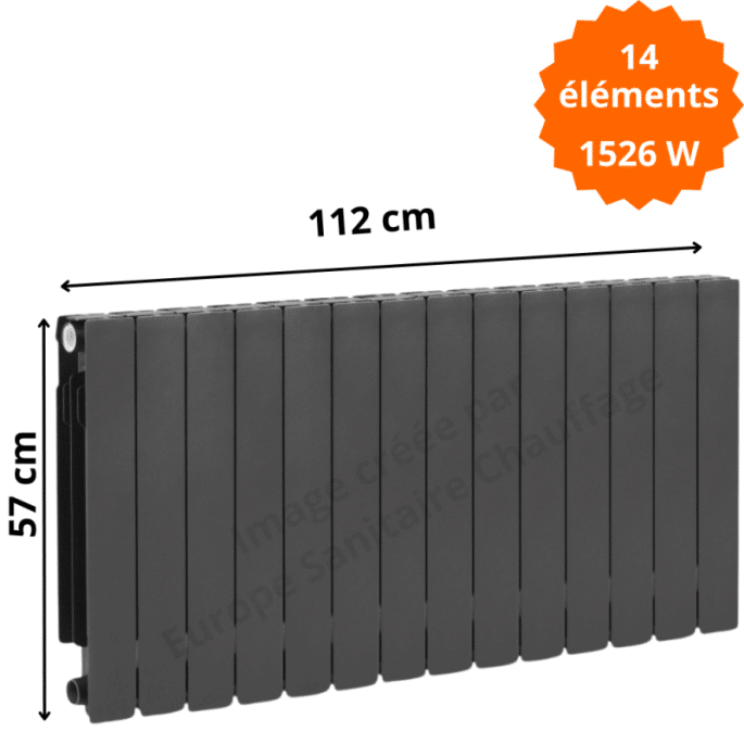 Radiateur aluminium H.57 x 112 cm ADR 500 1526 W