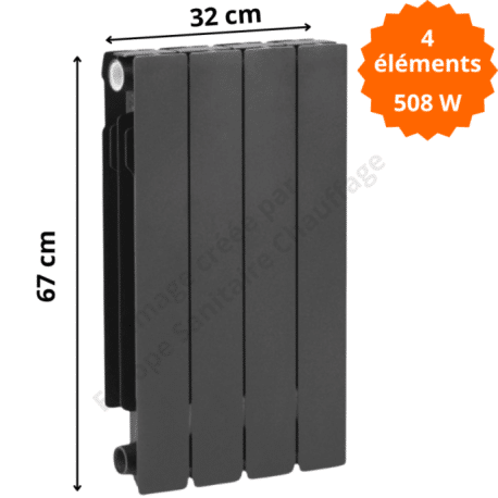 Radiateur aluminium H.67 x 32 cm ADR 600 508 W