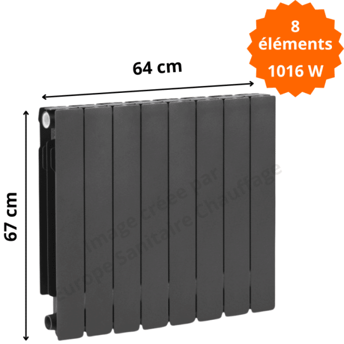 Radiateur aluminium H.67 x 64 cm ADR 600 1016 W