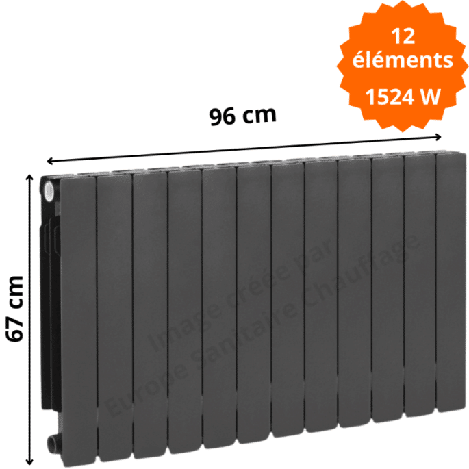 Radiateur aluminium H.67 x 96 cm ADR 600 1524 W