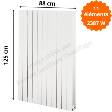 Radiateur aluminium H.125 x 88 cm Oscar 1200 Deville 2387 W