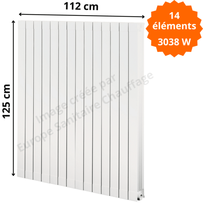Radiateur aluminium H.125 x 112 cm Oscar 1200 Deville 3038 W