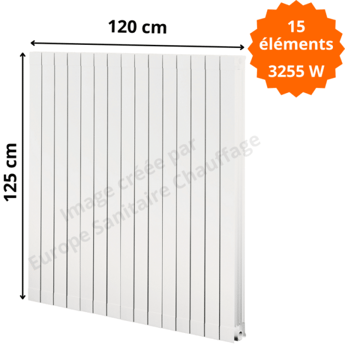 Radiateur aluminium H.125 x 120 cm Oscar 1200 Deville 3255 W