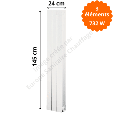 Radiateur aluminium H.145 x 24 cm Oscar 1400 Deville 732 W