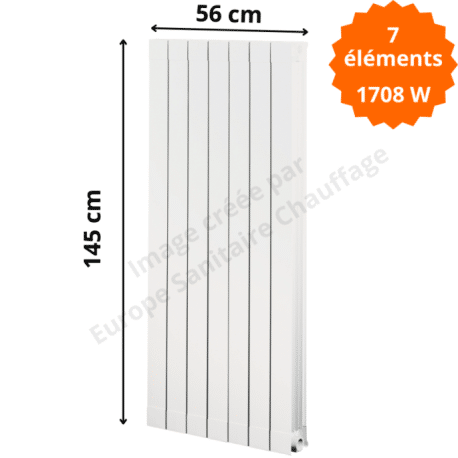 Radiateur aluminium H.145 x 56 cm Oscar 1400 Deville 1708 W