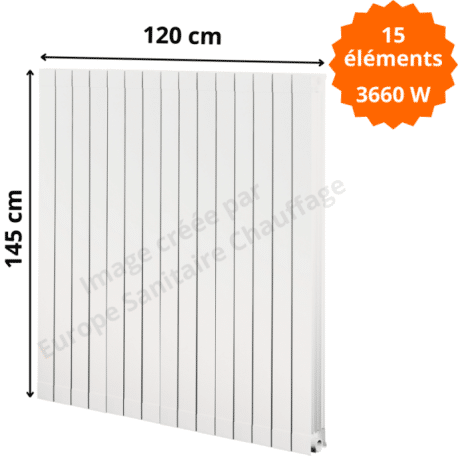 Radiateur aluminium H.145 x 120 cm Oscar 1400 Deville 3660 W
