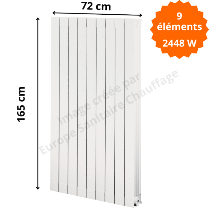 Radiateur aluminium H.165 x 72 cm Oscar 1600 Deville 2448 W