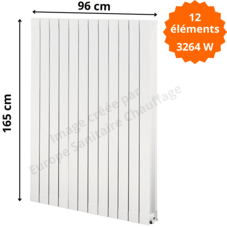 Radiateur aluminium H.165 x 96 cm Oscar 1600 Deville 3264 W