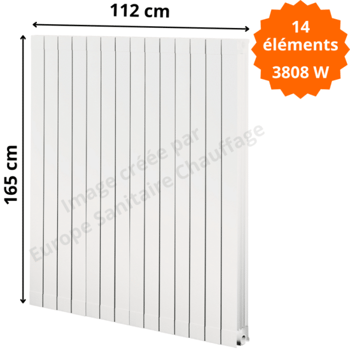 Radiateur aluminium H.165 x 112 cm Oscar 1600 Deville 3808 W
