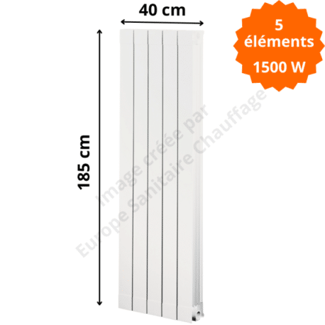 Radiateur aluminium H.185 x 40 cm Oscar 1800 Deville 1500 W
