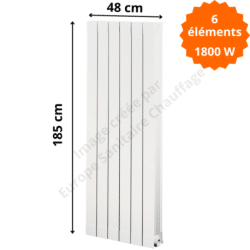 Radiateur aluminium H.185 x 48 cm Oscar 1800 Deville 1800 W
