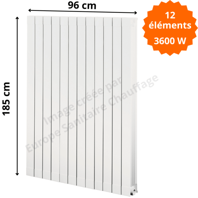 Radiateur aluminium H.185 x 96 cm Oscar 1800 Deville 3600 W