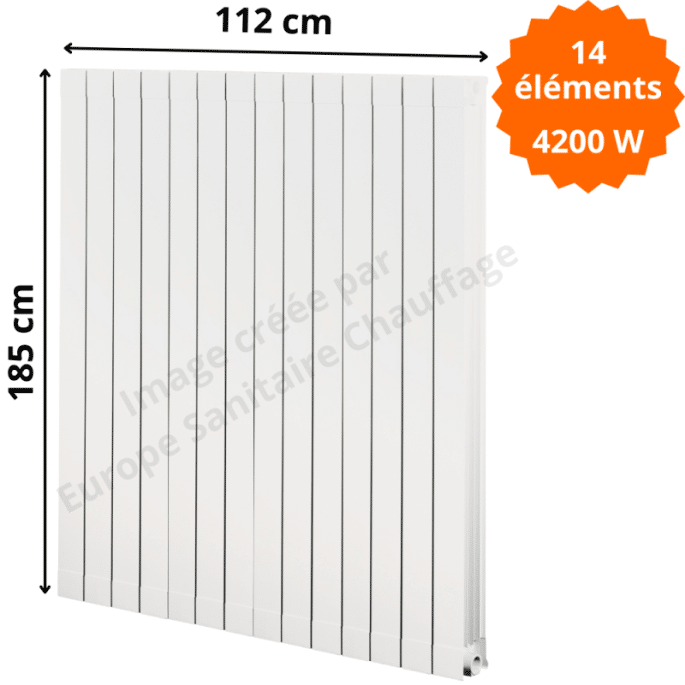 Radiateur aluminium H.185 x 112 cm Oscar 1800 Deville 4200 W