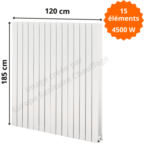 Radiateur aluminium H.185 x 120 cm Oscar 1800 Deville 4500 W