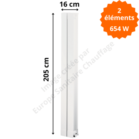 Radiateur aluminium H.205 x 16 cm Oscar 2000 Deville 654 W