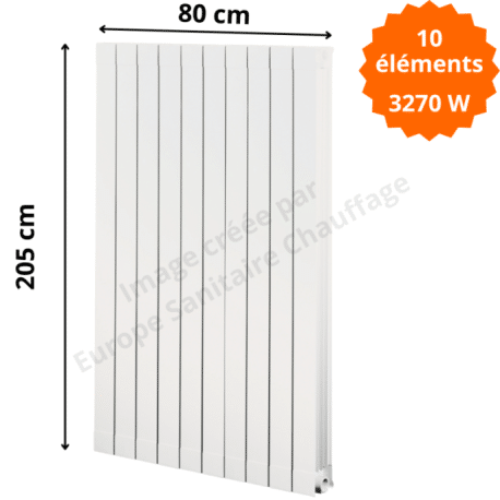 Radiateur aluminium H.205 x 80 cm Oscar 2000 Deville 3270 W