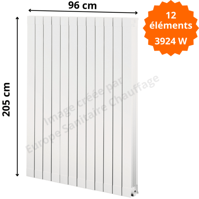 Radiateur aluminium H.205 x 96 cm Oscar 2000 Deville 3924 W