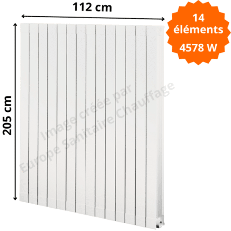 Radiateur aluminium H.205 x 112 cm Oscar 2000 Deville 4578 W