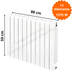 Radiateur aluminium horizontal H.59 x 88 cm VIP 500 Deville 1375 W