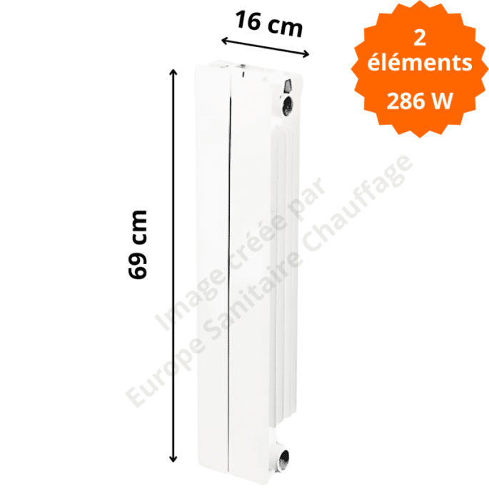 Radiateur aluminium vertical H.69 x 16 cm VIP 600 Deville 286 W