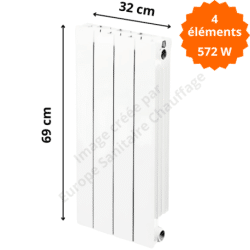 Radiateur aluminium vertical H.69 x 32 cm VIP 600 Deville 572 W