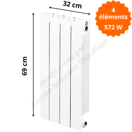 Radiateur aluminium vertical H.69 x 32 cm VIP 600 Deville 572 W