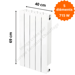 Radiateur aluminium vertical H.69 x 40 cm VIP 600 Deville 715 W